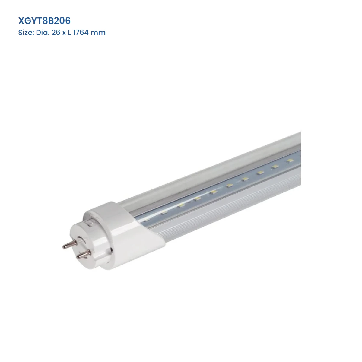 XGYT8B206 aluminium-and-PC T8 LED tube, 32 W, Dia. 26 x L 1764 mm
