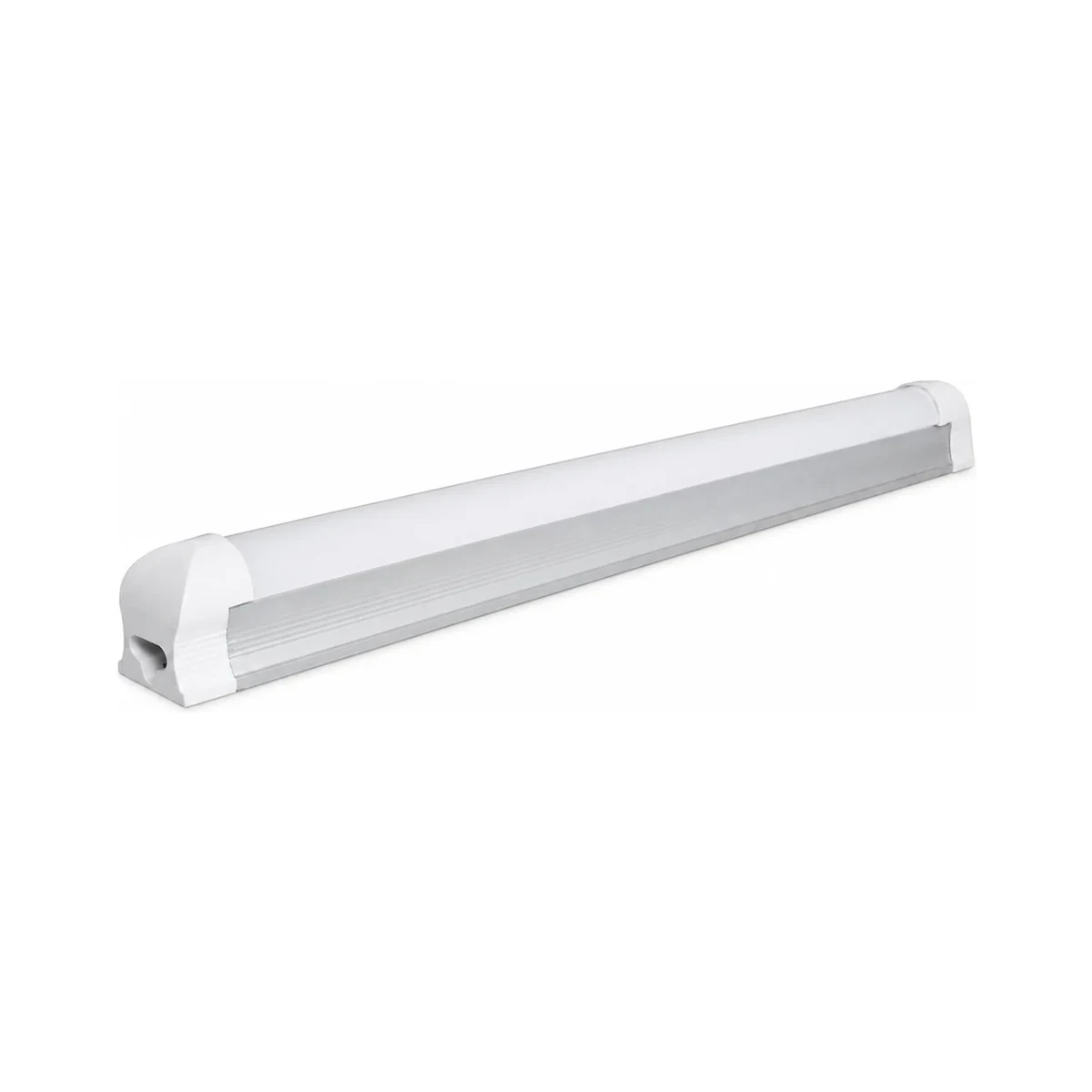 Surface-mounted T8 integrated LED fixture on white background