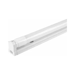 Surface-mounted T8 tube and fixture shrink-pack set on white background