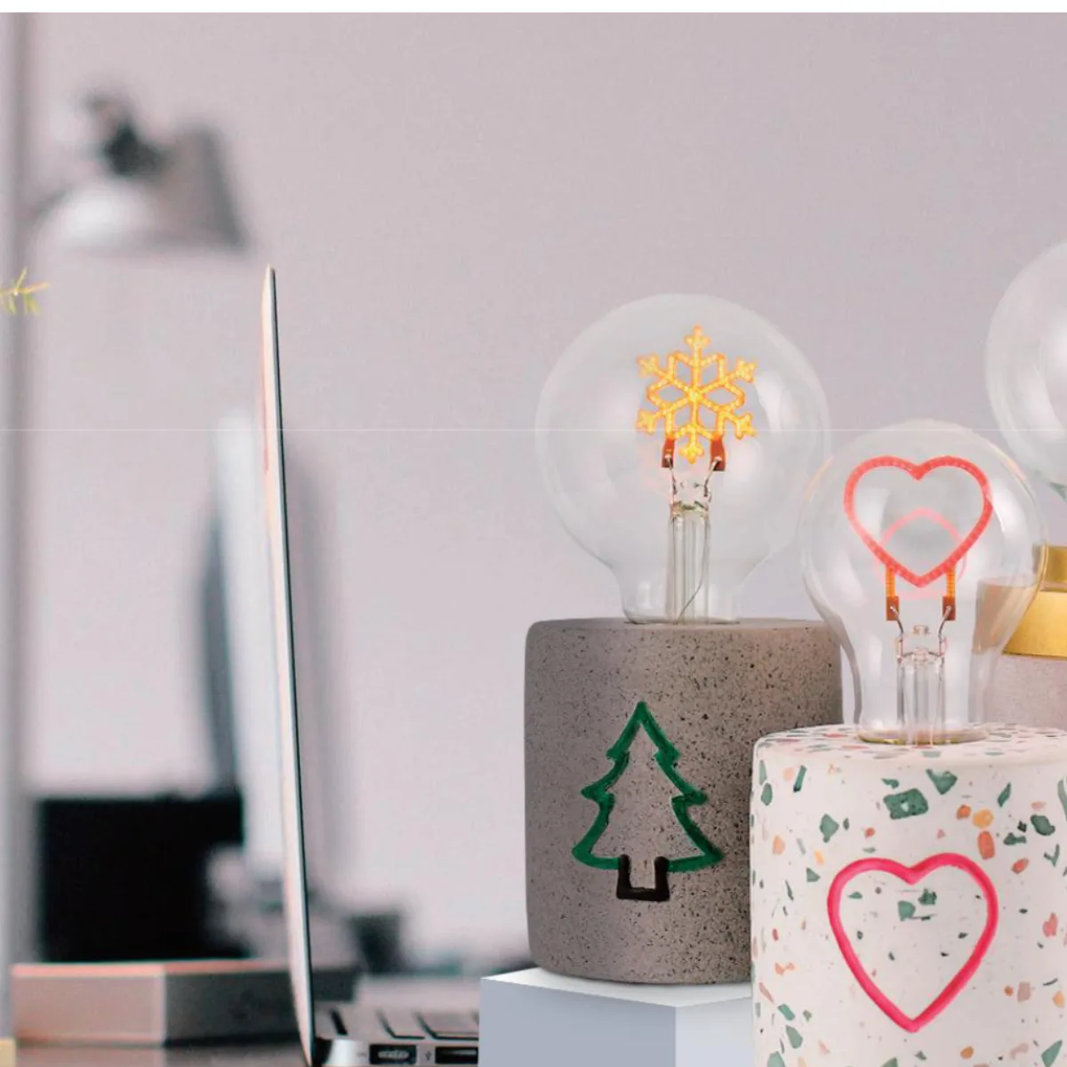 Cement Decorative Table Lamp Base Series in a realistic application setting