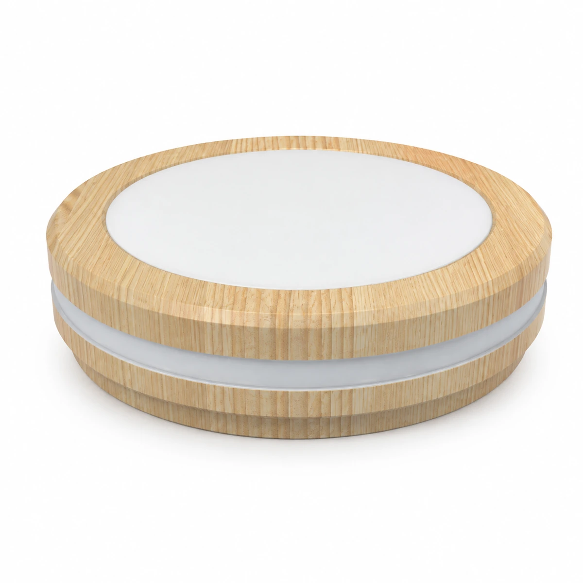 HY09 round IP65 PP surface-mounted ceiling light in wood finish