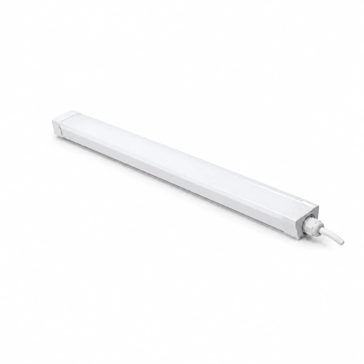 JW-T07 IP65 waterproof LED linear fixture with slim angular housing and PG7 cable entry