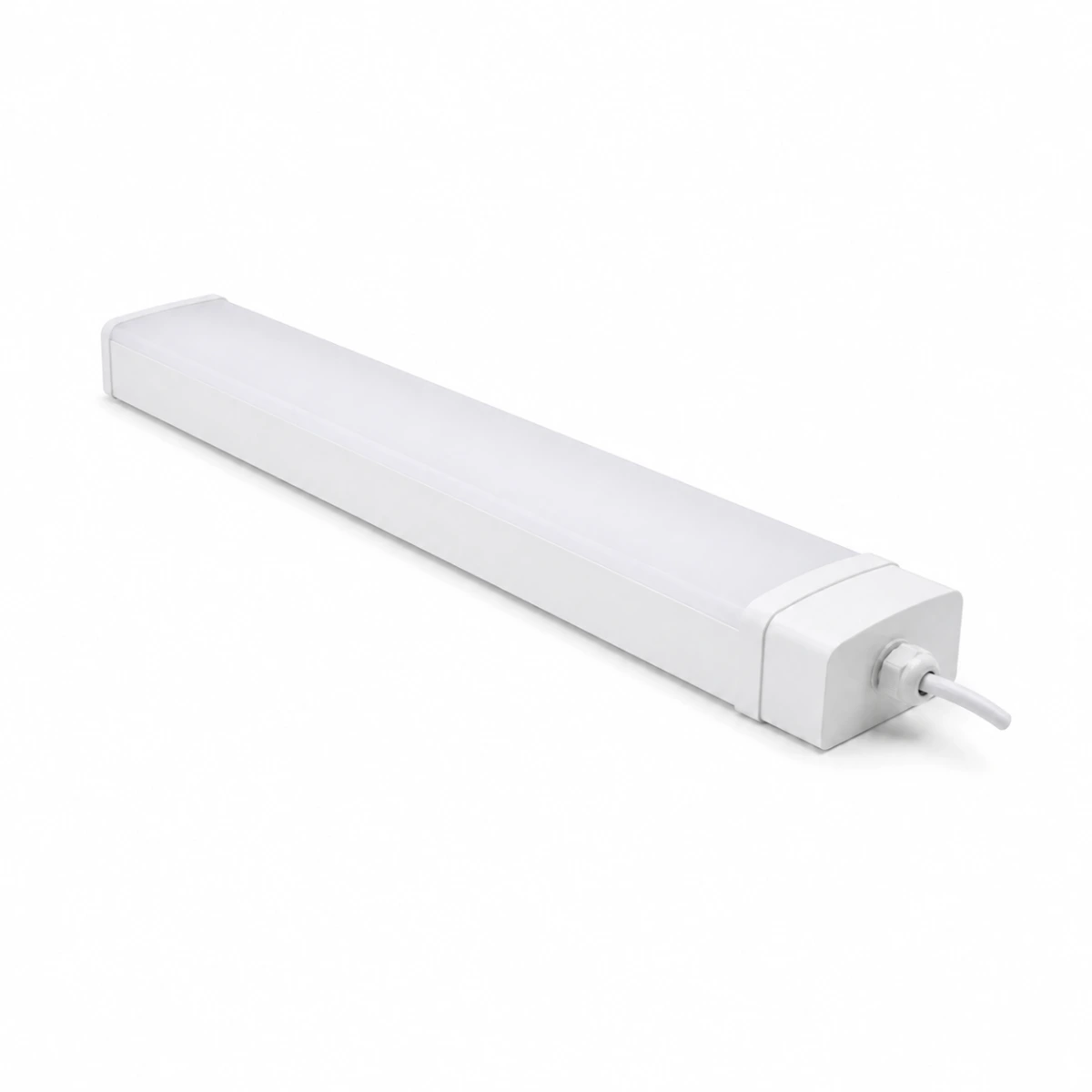 SY-11653 IP65 waterproof LED linear fixture with broad rectangular diffuser and wide end housing