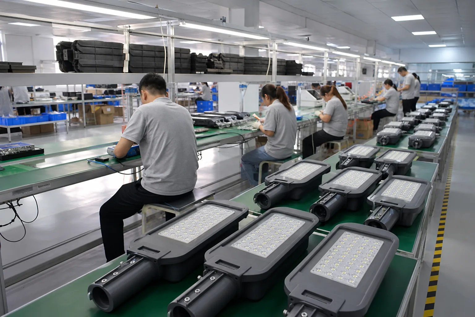 Outdoor lighting assembly and quality inspection area