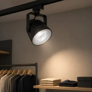 PAR LED SMD bulb installed in an indoor retail track light