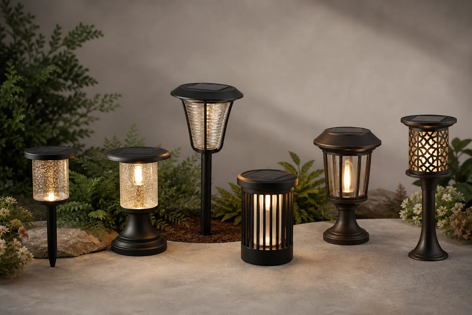 Representative solar garden light product family