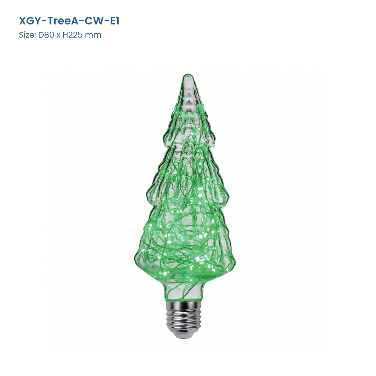 TreeA copper-wire decorative LED bulb model XGY-TreeA-CW-E1, D80 x H225 mm