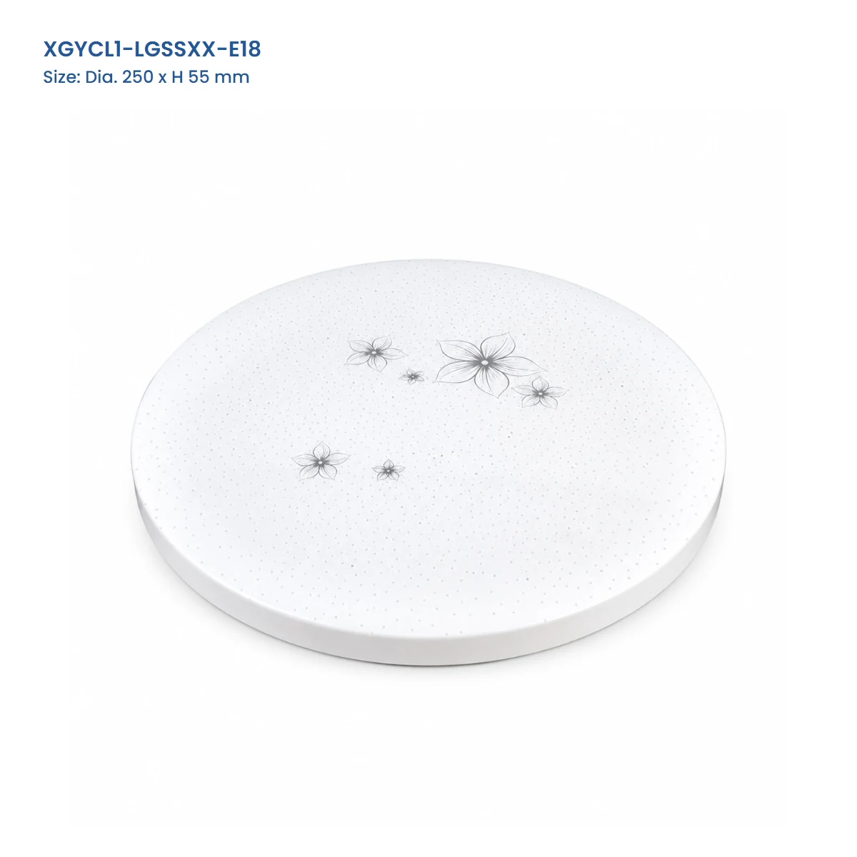 XGYCL1-LGSSXX-E18 super-slim LED ceiling light, 250 mm diameter by 55 mm