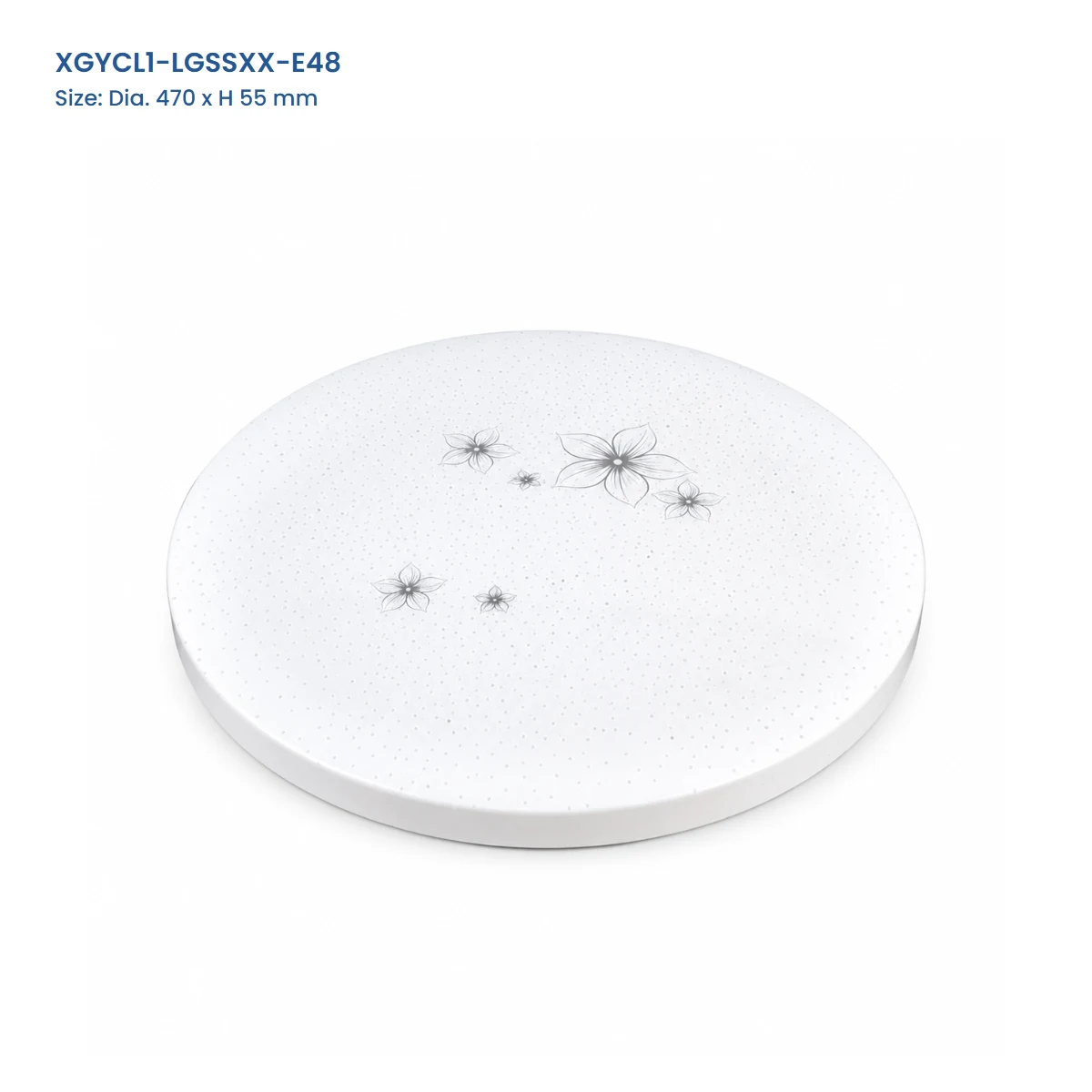 XGYCL1-LGSSXX-E48 super-slim LED ceiling light, 470 mm diameter by 55 mm