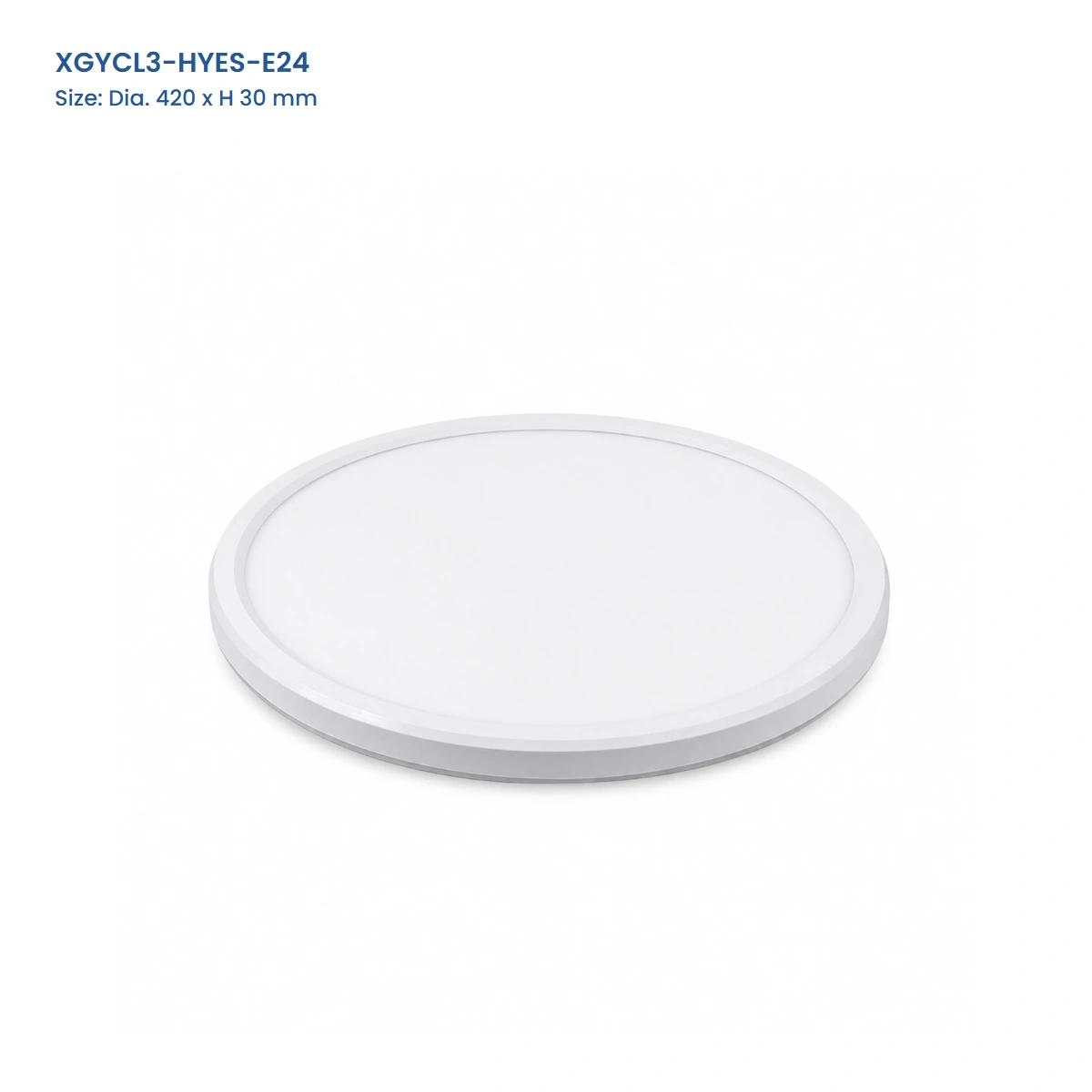 XGYCL3-HYES-E24 RGB backlight flush-mount ceiling light, 420 mm diameter by 30 mm high