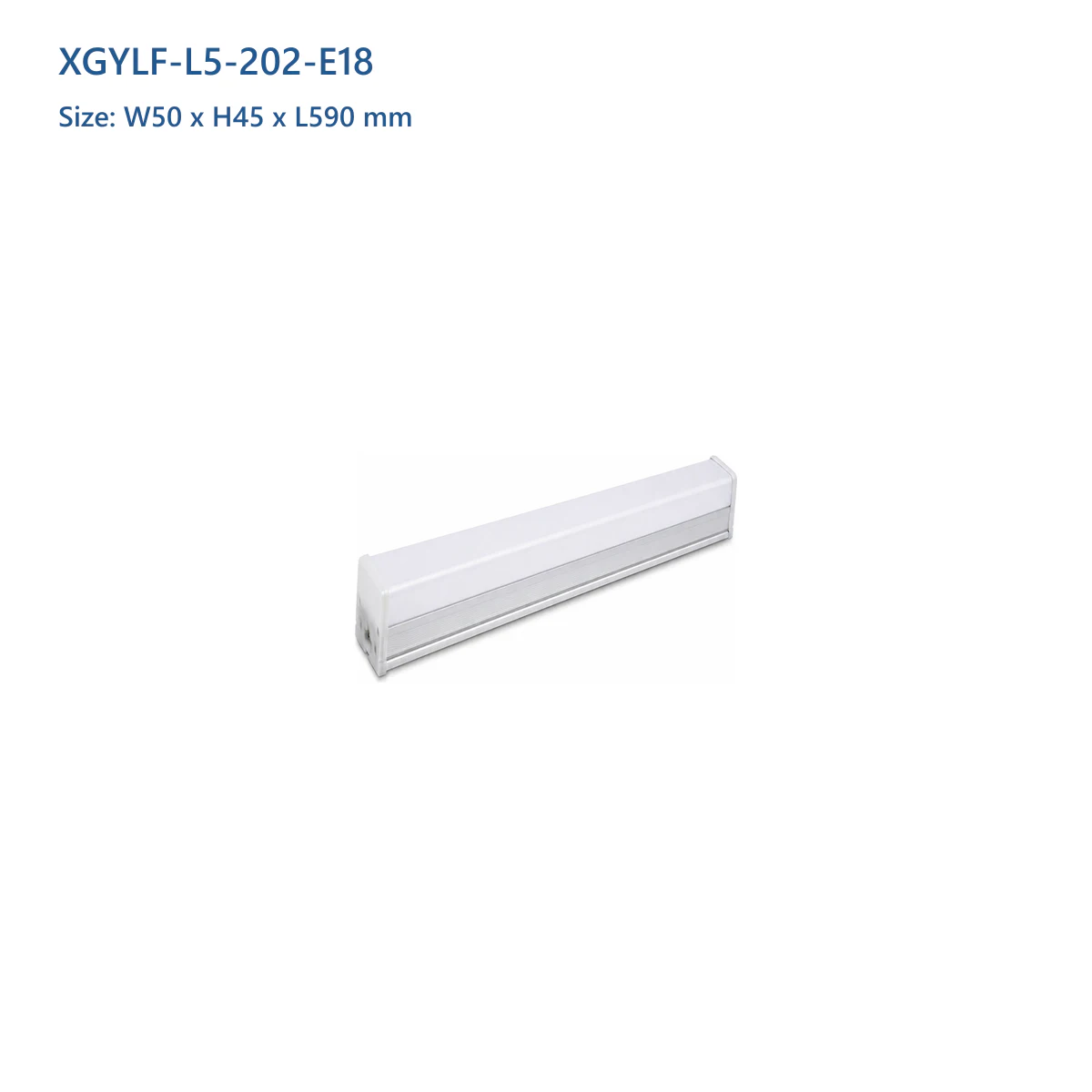 XGYLF-L5-202-E18 connectable LED shop light, W50 x H45 x L590 mm