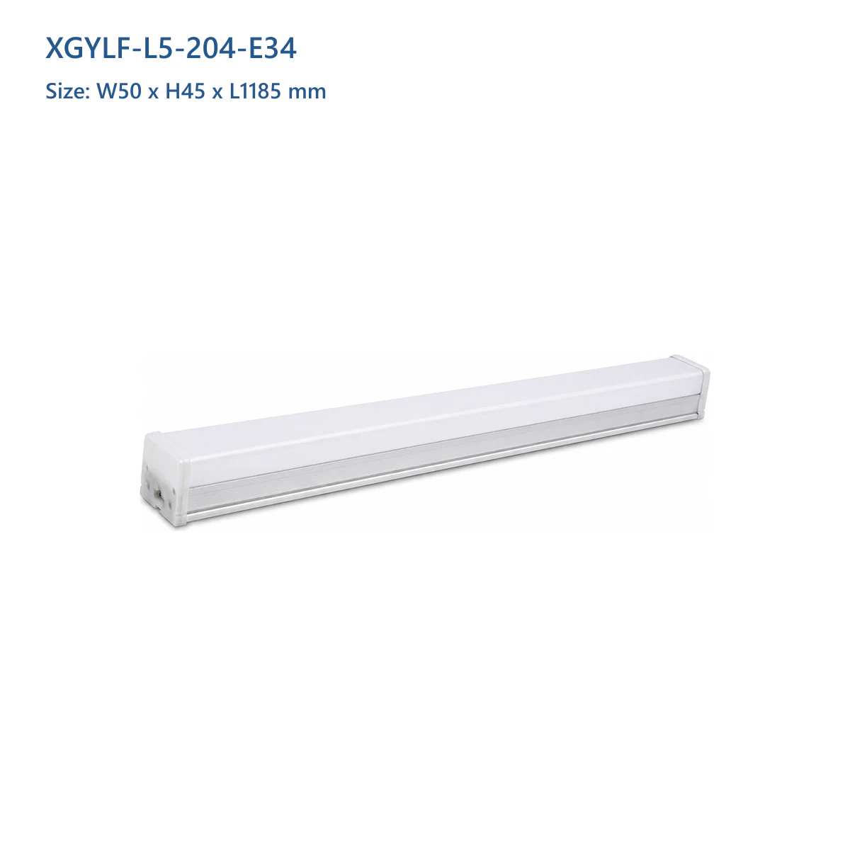 XGYLF-L5-204-E34 connectable LED shop light, W50 x H45 x L1185 mm