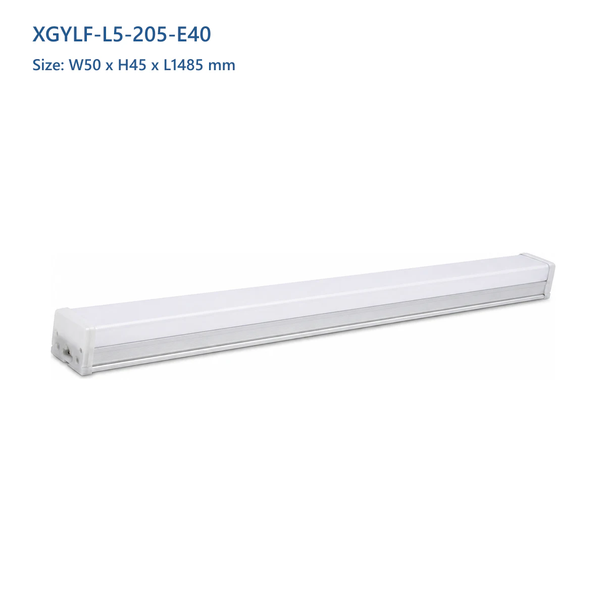 XGYLF-L5-205-E40 connectable LED shop light, W50 x H45 x L1485 mm