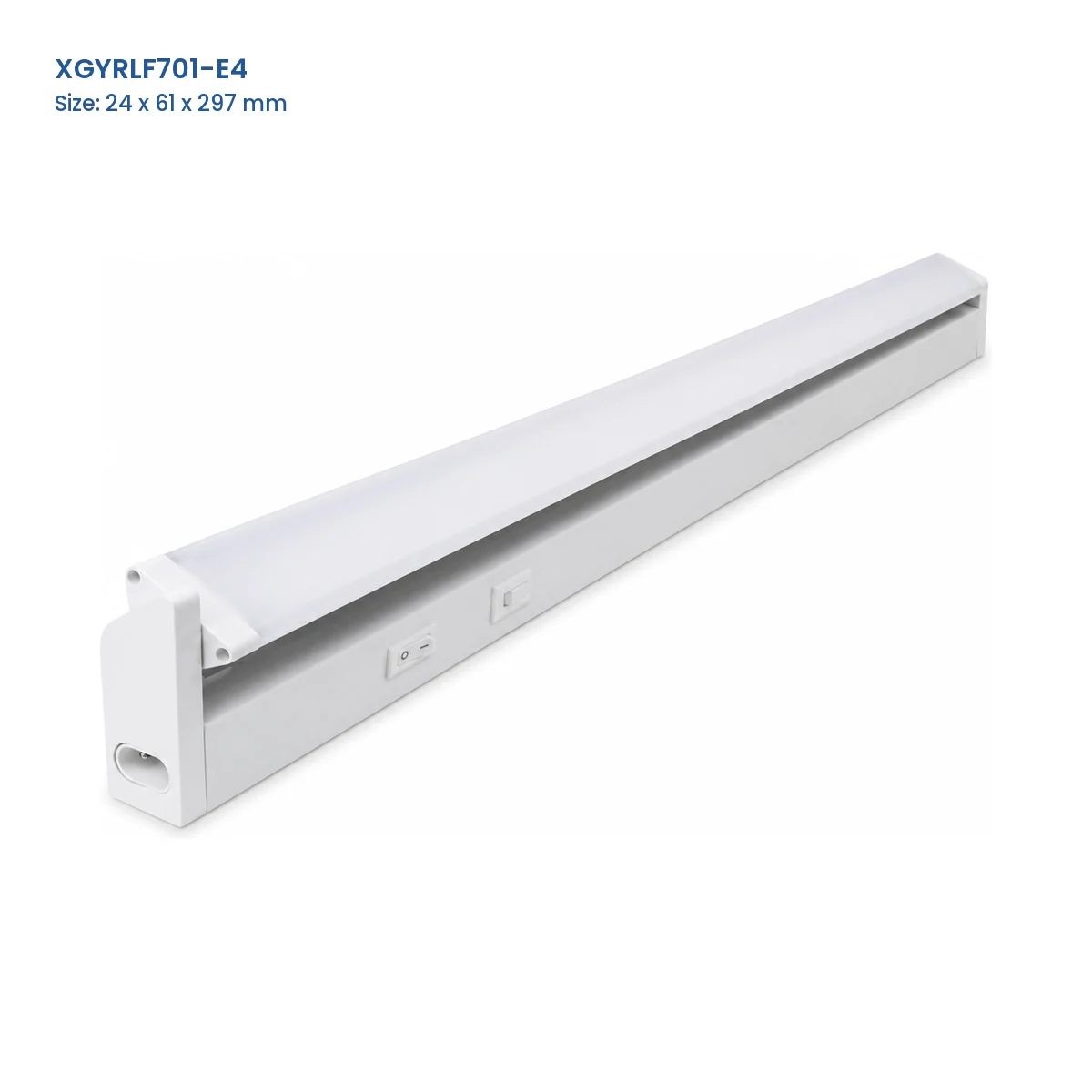 XGYRLF701-E4 rotatable LED linear fixture, 24 x 61 x 297 mm