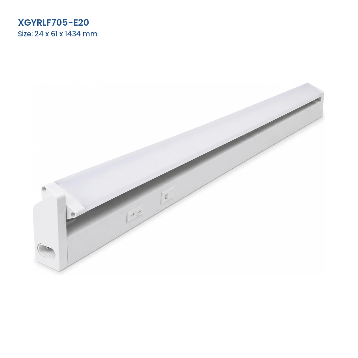 XGYRLF705-E20 rotatable LED linear fixture, 24 x 61 x 1434 mm