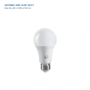XGYSMD-A60-HJ01-3CCT A60 selectable-CCT LED bulb with visible 3000 K, 4000 K and 6500 K selector