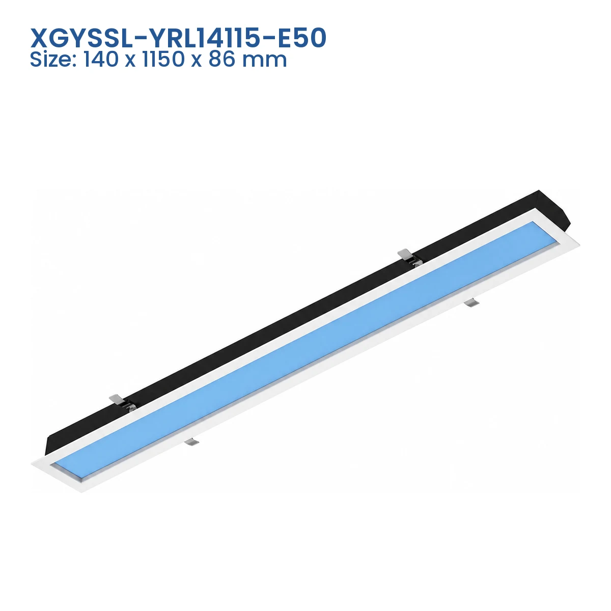 XGYSSL-YRL14115-E50 L Series recessed linear artificial skylight, Size 140 x 1150 x 86 mm