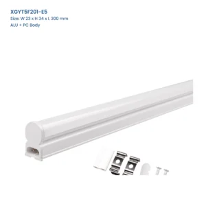 XGYT5F201-E5 connectable T5 integrated LED fixture, ALU + PC Body, W 23 x H 34 x L 300 mm