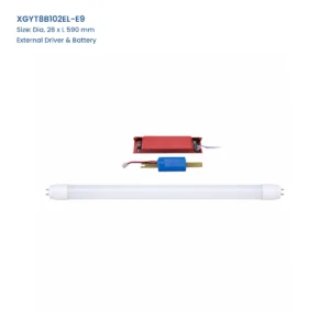 XGYT8B102EL-E9 emergency T8 LED tube, Dia. 26 x L 590 mm, External Driver & Battery