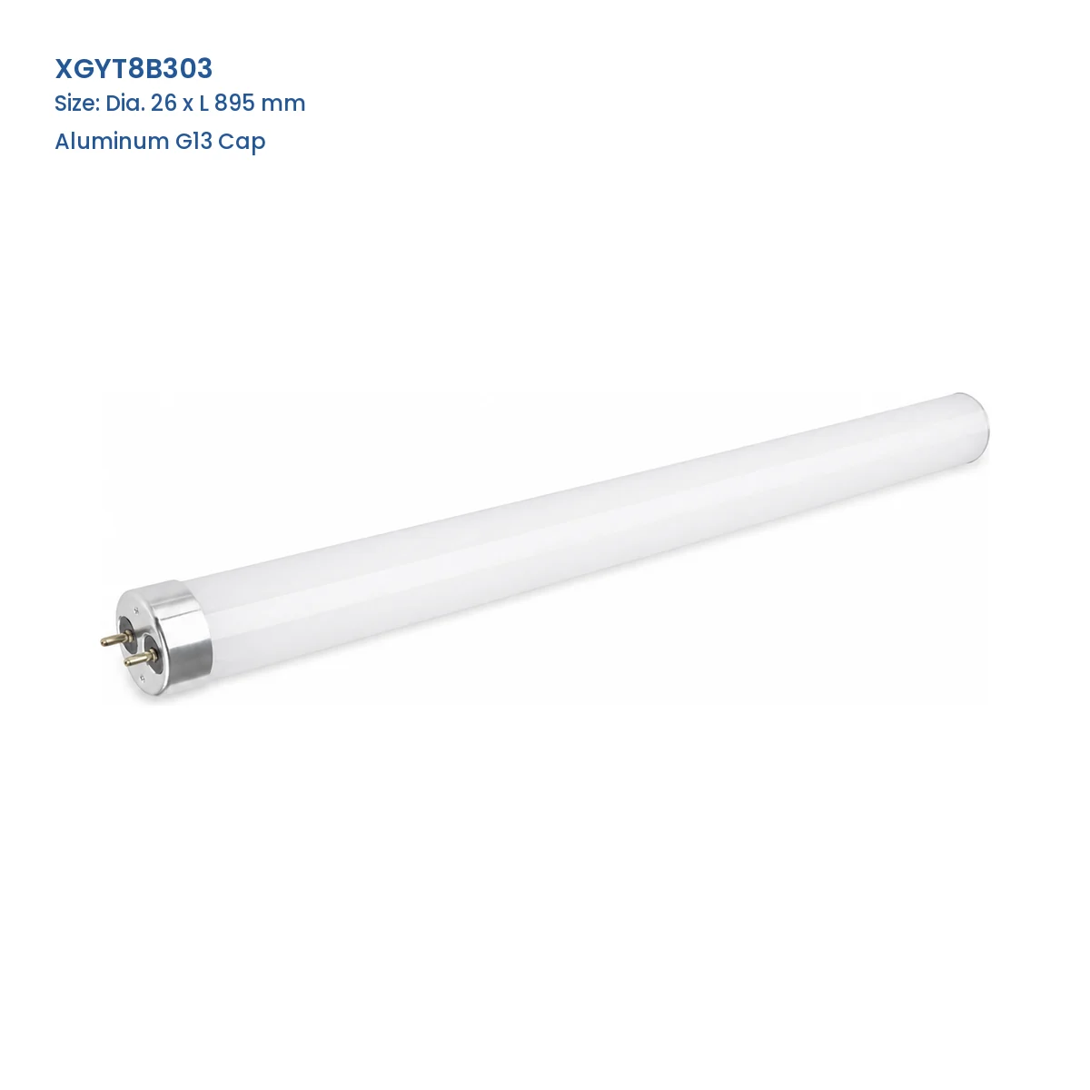 XGYT8B303 T8 LED glass tube with aluminum G13 end cap