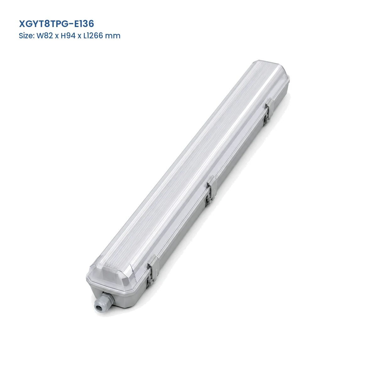 XGYT8TPG-E136 replaceable-tube tri-proof fixture housing, W82 x H94 x L1266 mm