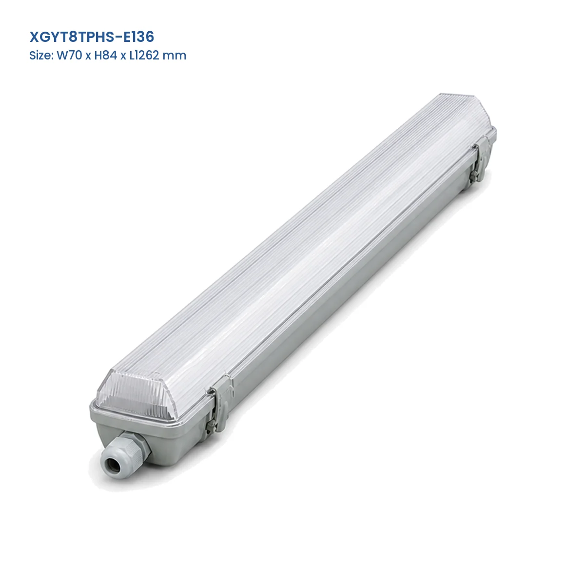XGYT8TPHS-E136 replaceable-tube tri-proof fixture housing, W70 x H84 x L1262 mm