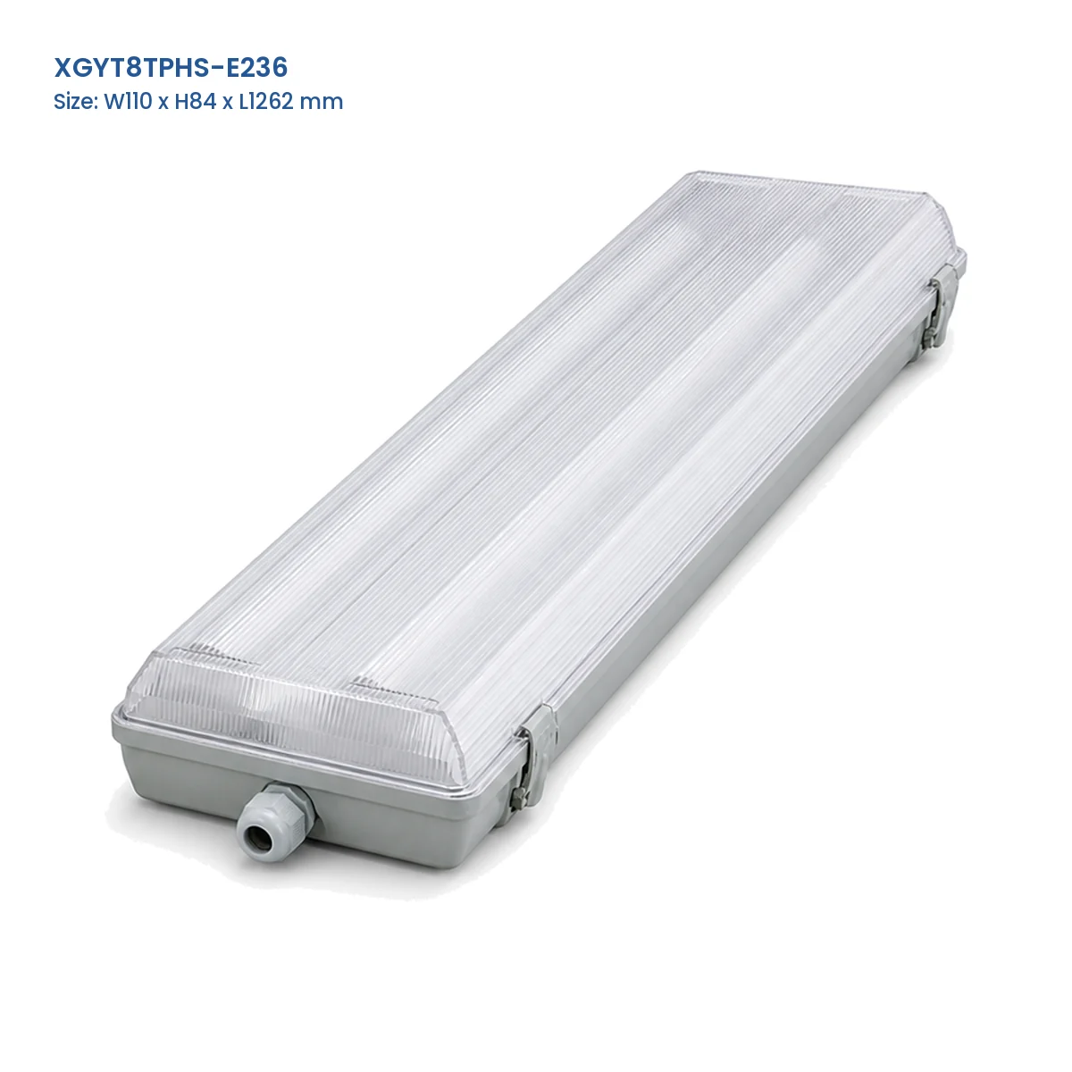 XGYT8TPHS-E236 replaceable-tube tri-proof fixture housing, W110 x H84 x L1262 mm