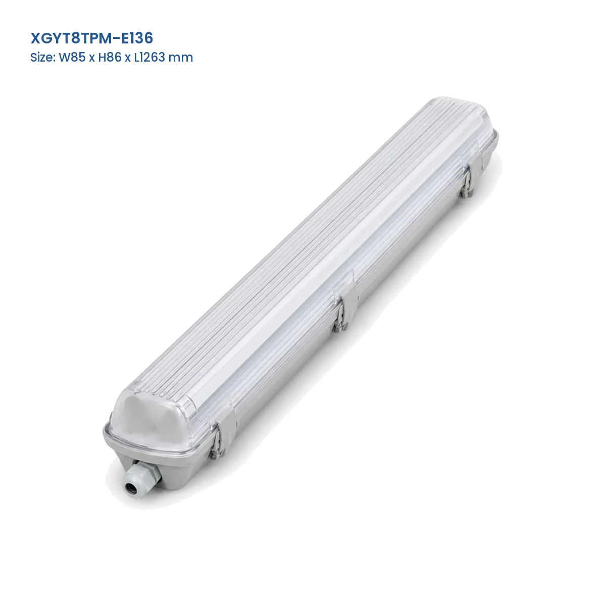 XGYT8TPM-E136 replaceable-tube tri-proof fixture housing, W85 x H86 x L1263 mm