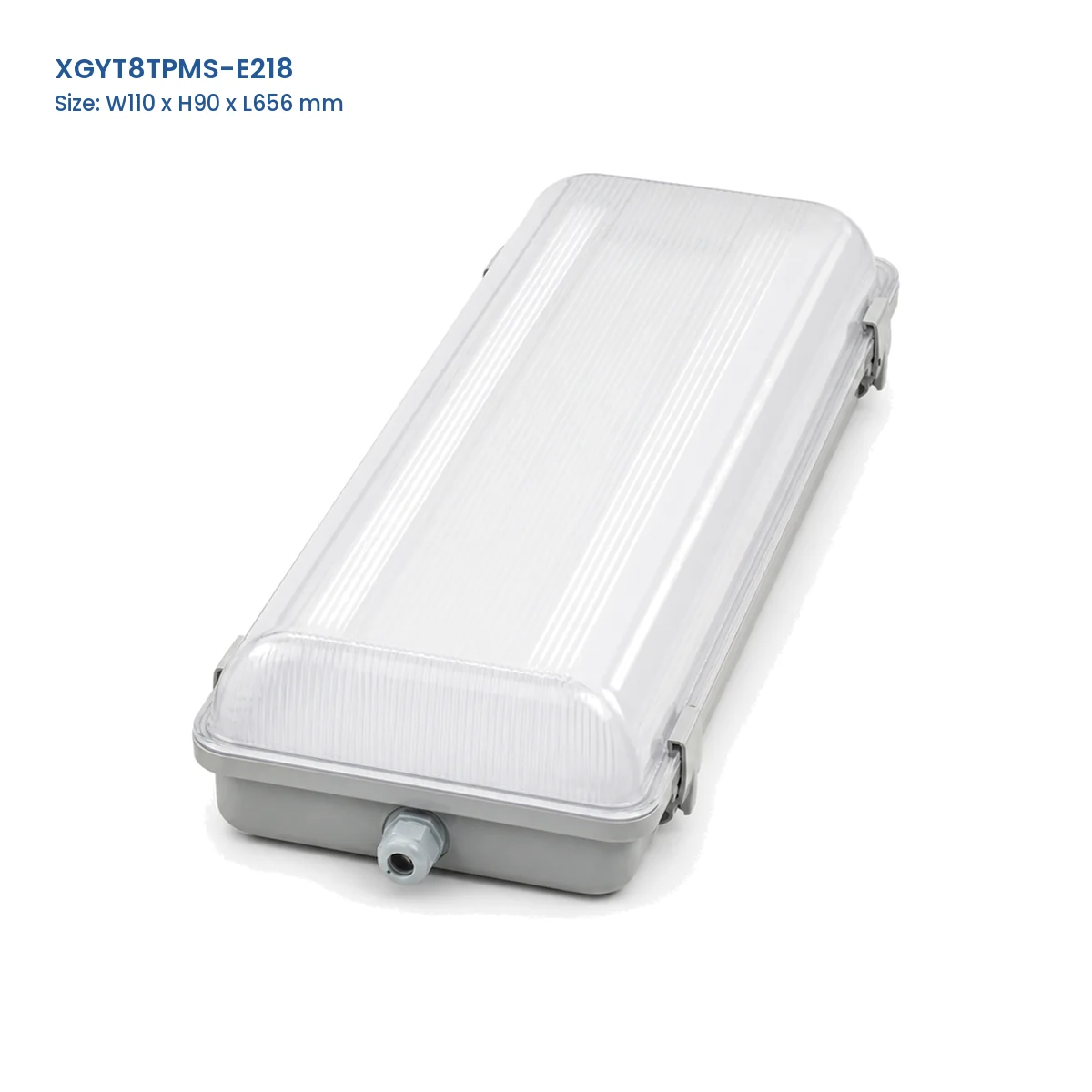XGYT8TPMS-E218 replaceable-tube tri-proof fixture housing, W110 x H90 x L656 mm