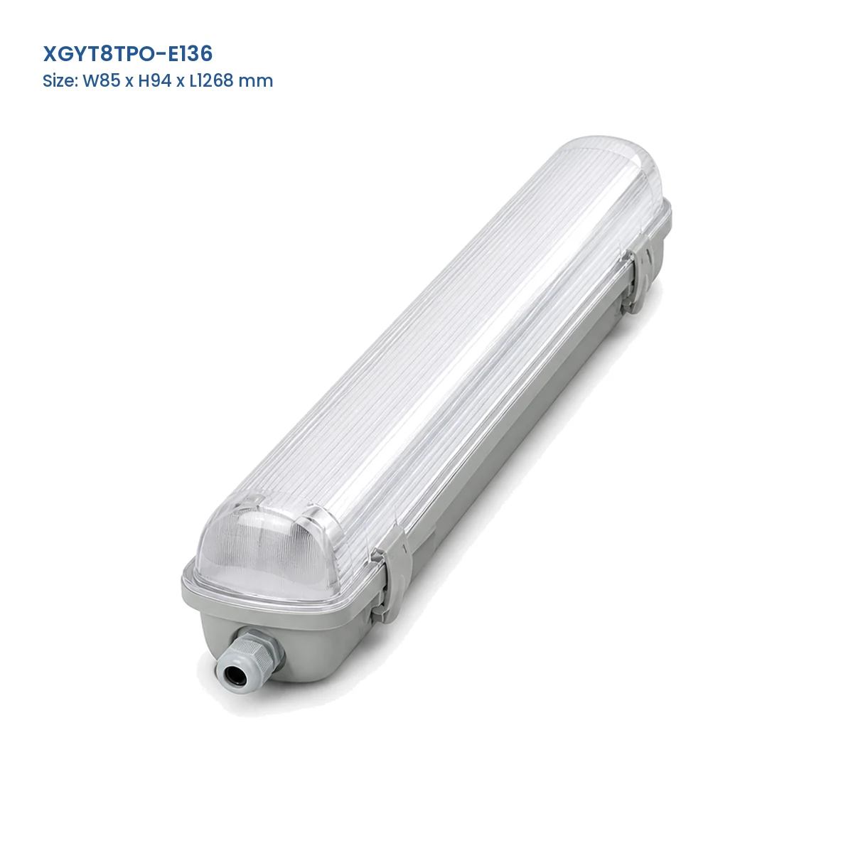 XGYT8TPO-E136 replaceable-tube tri-proof fixture housing, W85 x H94 x L1268 mm