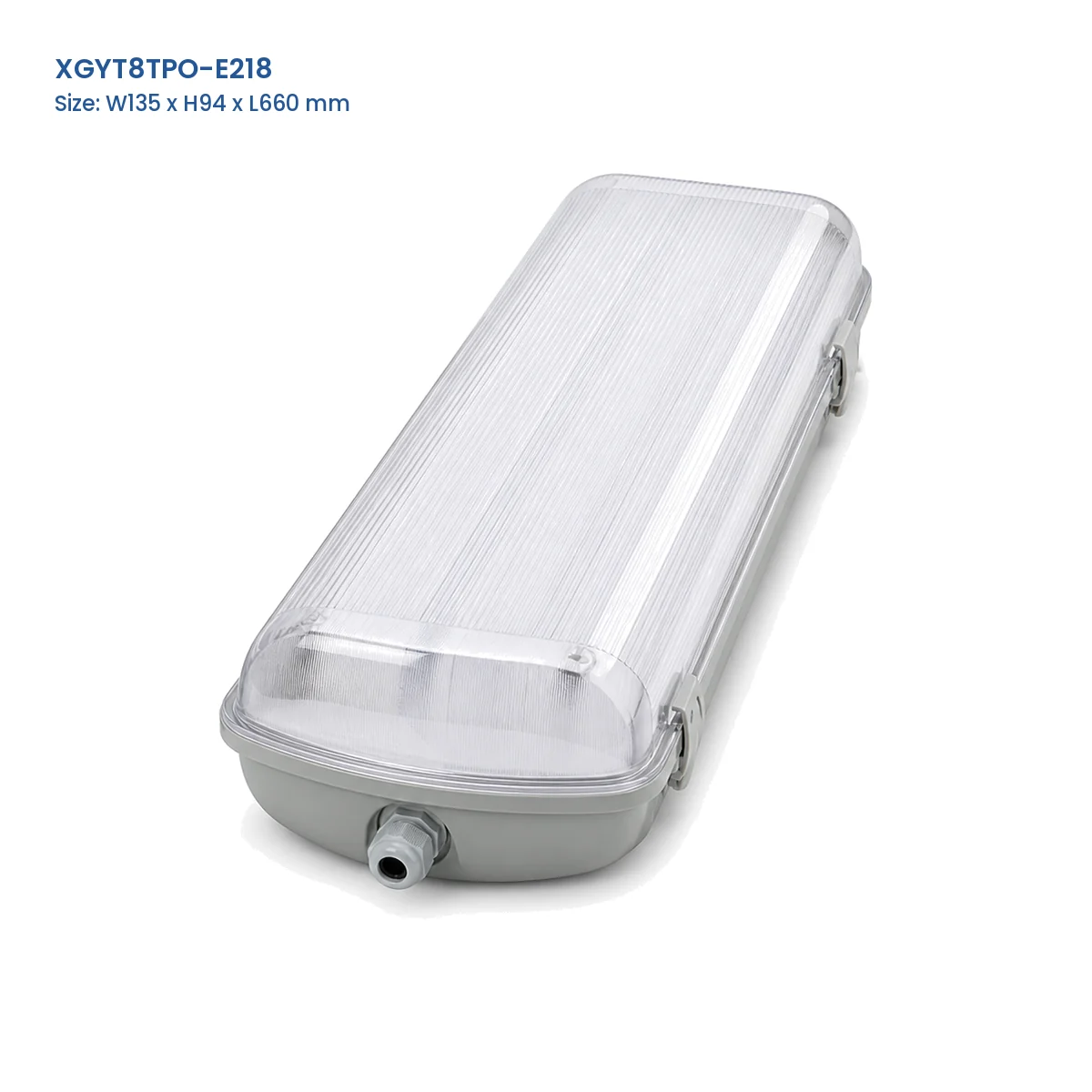 XGYT8TPO-E218 replaceable-tube tri-proof fixture housing, W135 x H94 x L660 mm