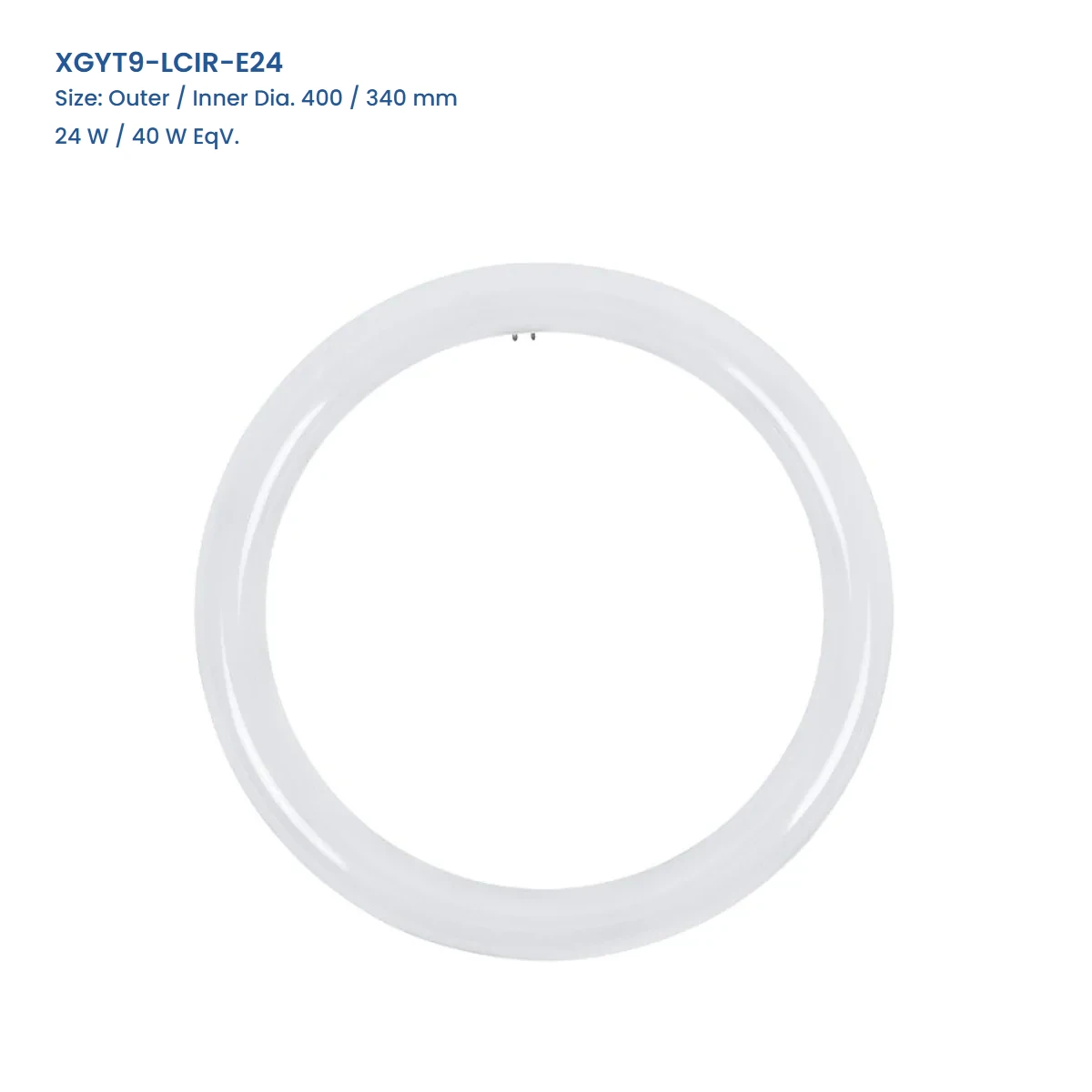 XGYT9-LCIR-E24, Outer / Inner Dia. 400 / 340 mm, 24 W / 40 W EqV., complete circular lamp view