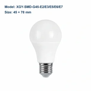G45 LED golf-ball bulb models, 45 by 78 millimeters