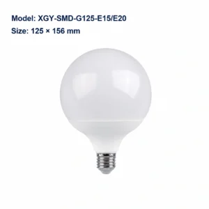 G125 LED globe bulb models, 125 by 156 millimeters