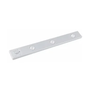 Three-lens rechargeable sensor cabinet light fully visible on white background