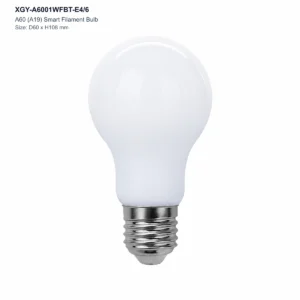 XGY-A6001WFBT-E4/6 A60 (A19) Smart Filament Bulb, Size D60 x H108 mm