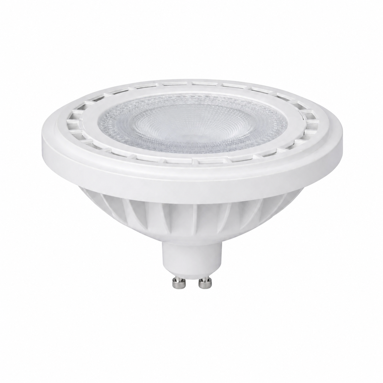 AR111F-COB-GU10 LED reflector bulb with central COB optical face