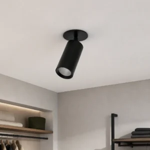 CS51F-style single-head surface-mounted spotlight housing in a dry indoor boutique