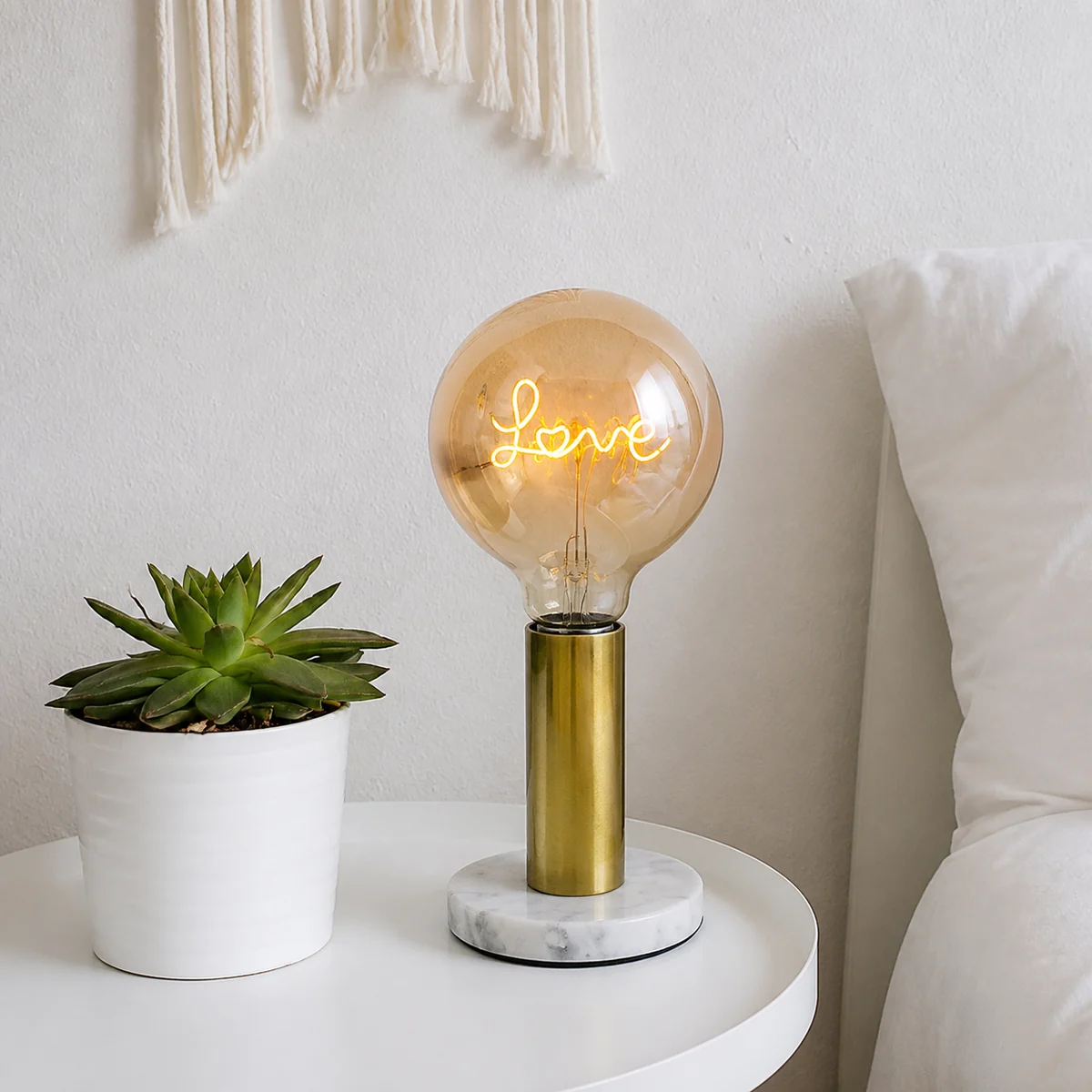 G125 message filament bulb in a compatible indoor decorative fixture