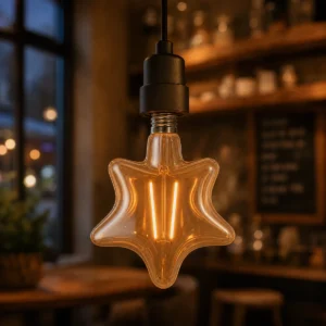 Decorative Special-Shape LED Filament Bulbs installed on an exterior wall
