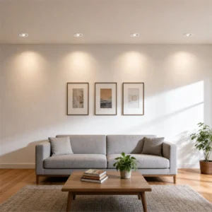 ITFT05A fixed recessed LED downlights installed in a living-area ceiling
