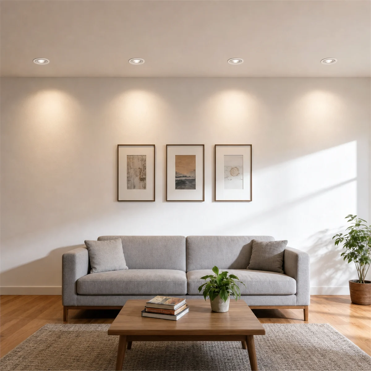 ITFT05A fixed recessed LED downlights installed in a living-area ceiling