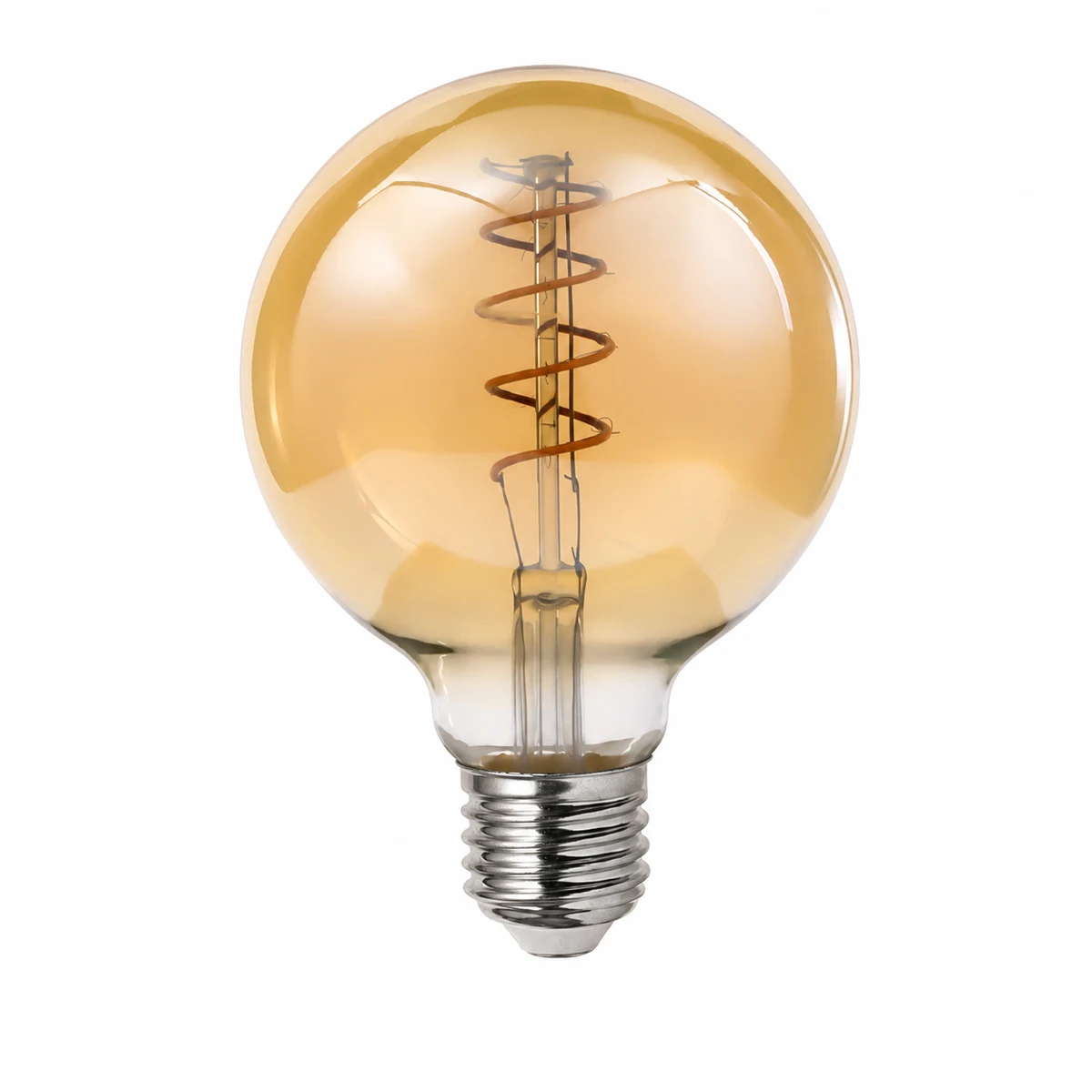 Flexible Filament LED Bulbs on a white background