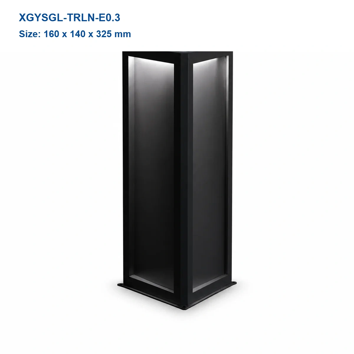 XGYSGL-TRLN-E0.3 rectangular solar path light, 160 x 140 x 325 mm