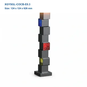 XGYSGL-COCB-E0.3 decorative solar garden bollard, 124 x 124 x 626 mm