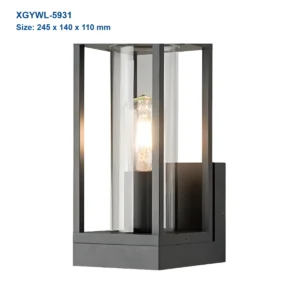 XGYWL-5931 IP54 E27 lantern wall light, 245 x 140 x 110 mm