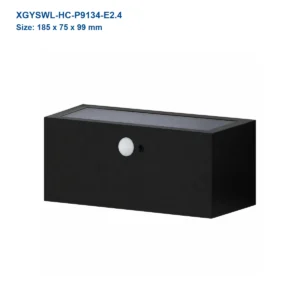 XGYSWL-HC-P9134-E2.4 aluminium solar wall light, 185 x 75 x 99 mm