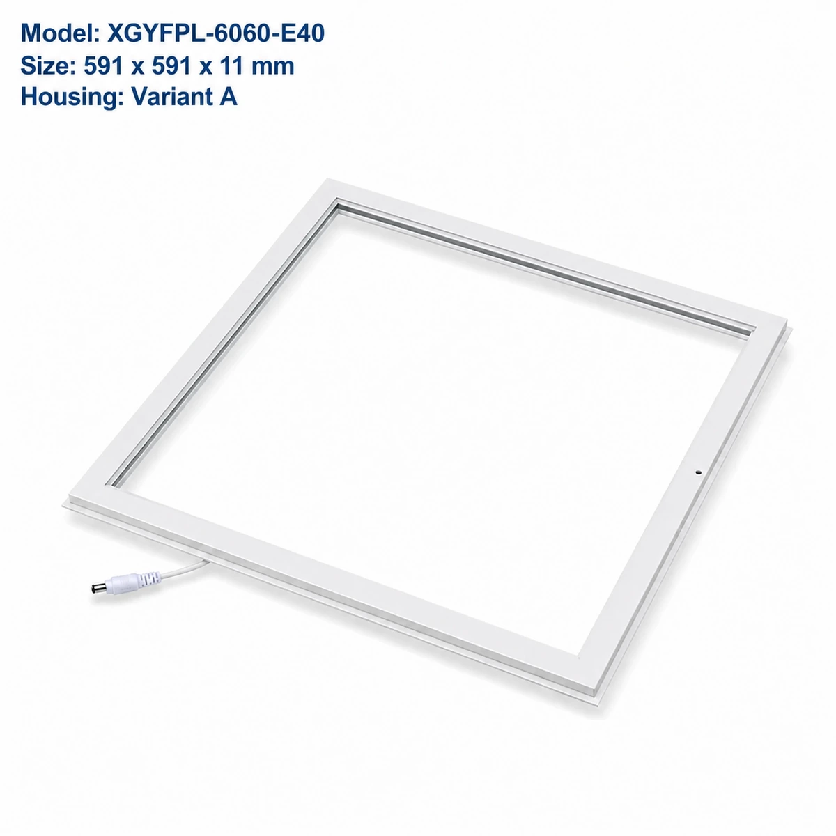 White open-center LED frame panel, Open-center frame family
