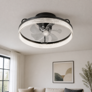 XGYFANCL-GJ23091-E62 ceiling-mount LED fan light without grid installed indoors