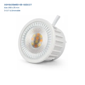 XGYGU10M60-E6-SS3CCT GU10 LED downlight module, D50 x 25 mm, 3 CCT and dimmable